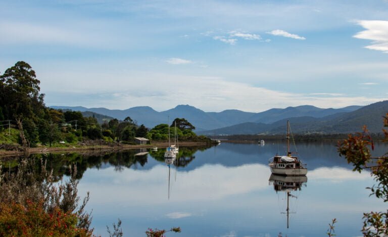 Gaze at the tranquil views over the majestic Huon River as our day tour travels to Hastings Caves and Tahune Airwalk