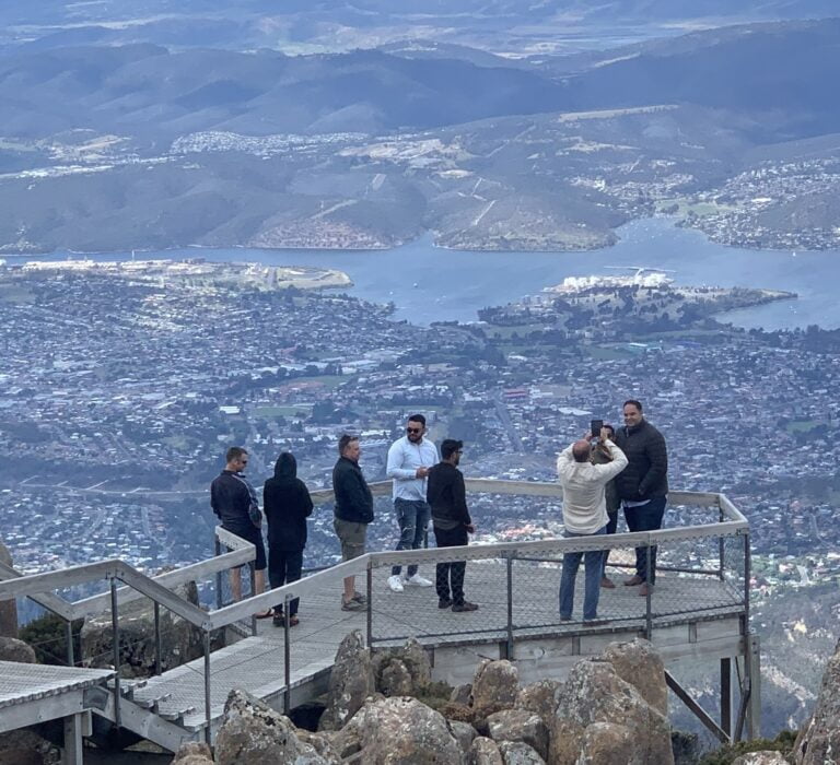 Enjoy a birds eye view from the Mount Wellington on your private tour